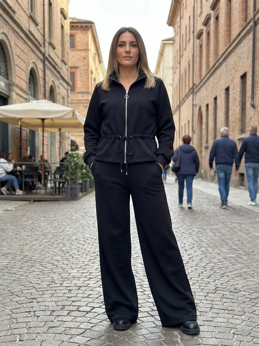 Demi Black Zip Thru Tracksuit - Image 4