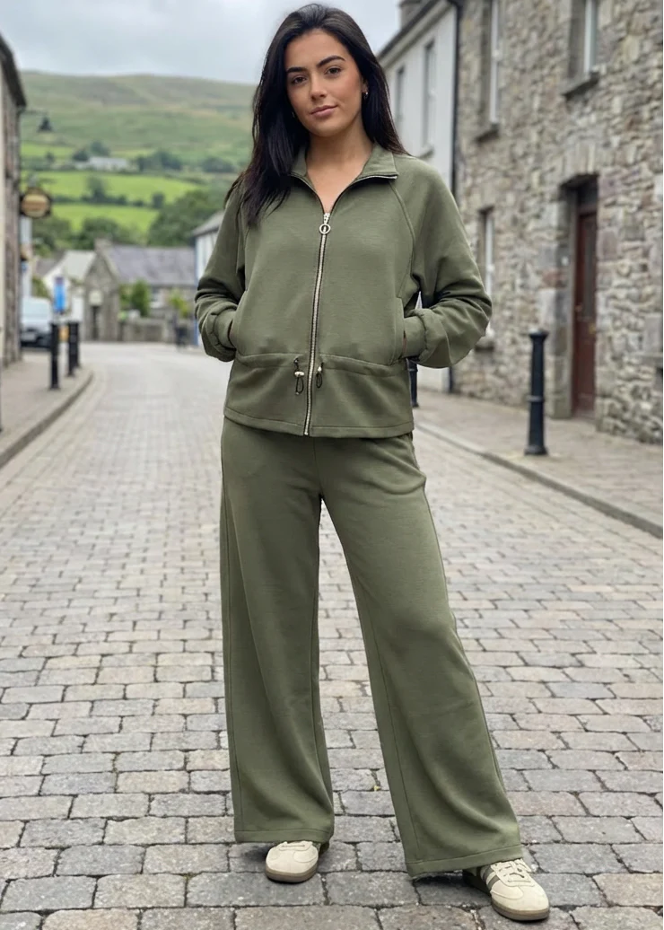 Demi Khaki Zip Thru Tracksuit - Image 7