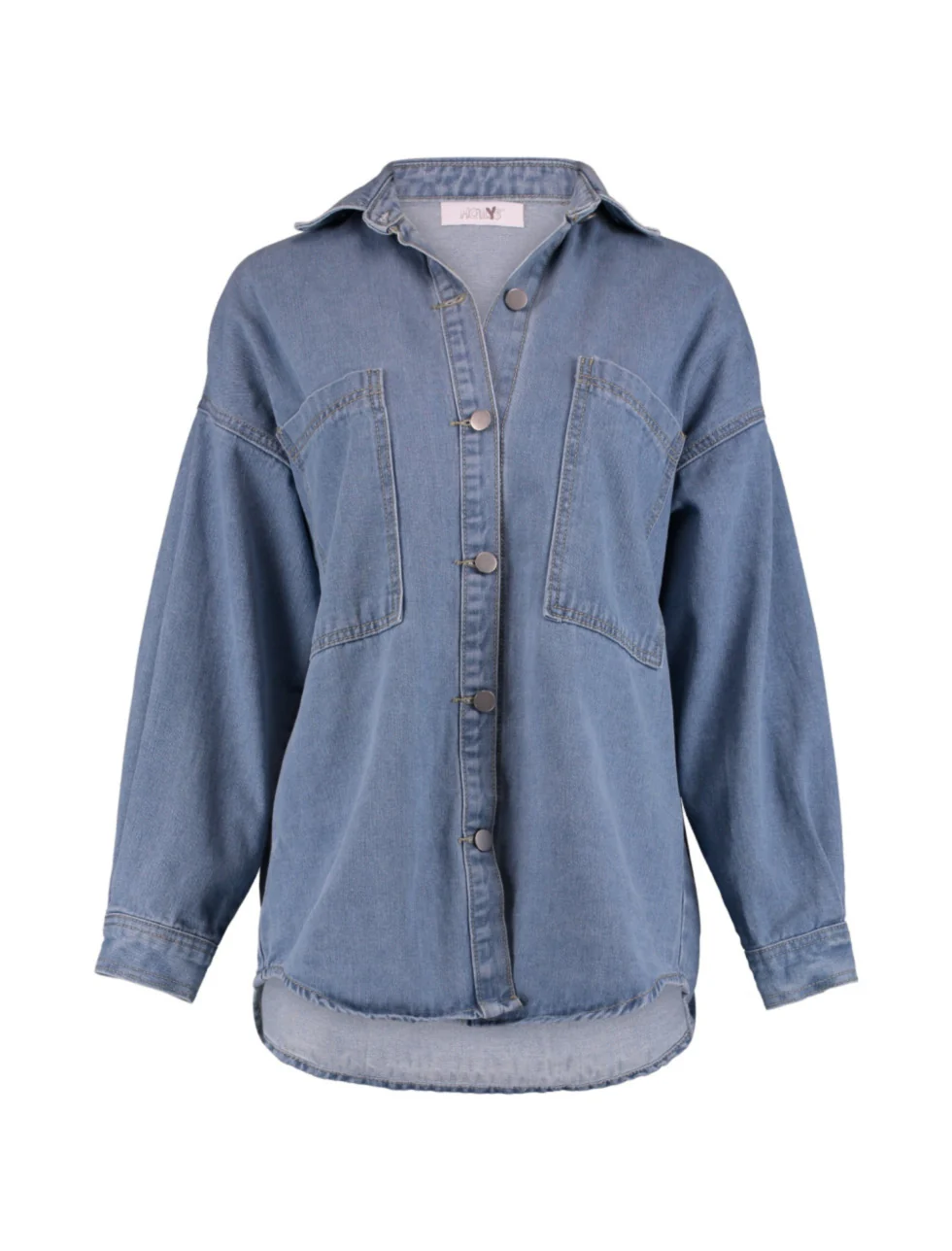 Demina Blue Denim Shirt - Image 7