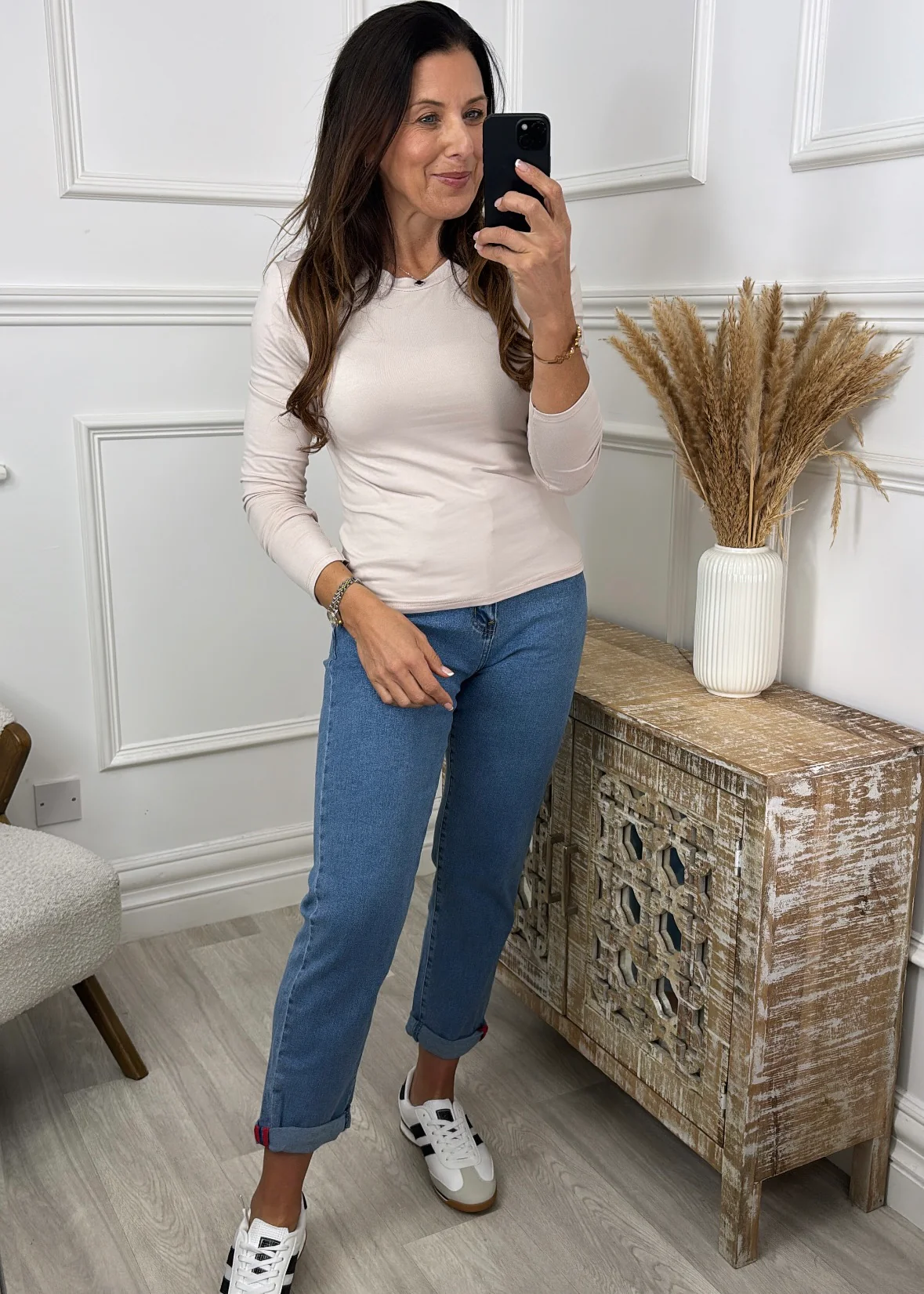 Devlin Beige Basic Top - Image 4