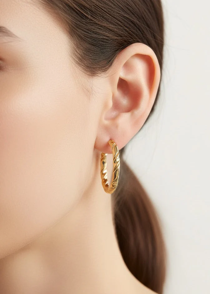 Didi Gold Circle Twist Earrings