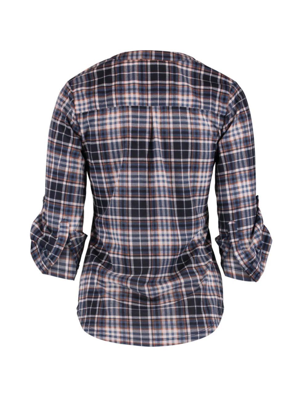 Dinara Navy Check Popover Shirt - Image 7