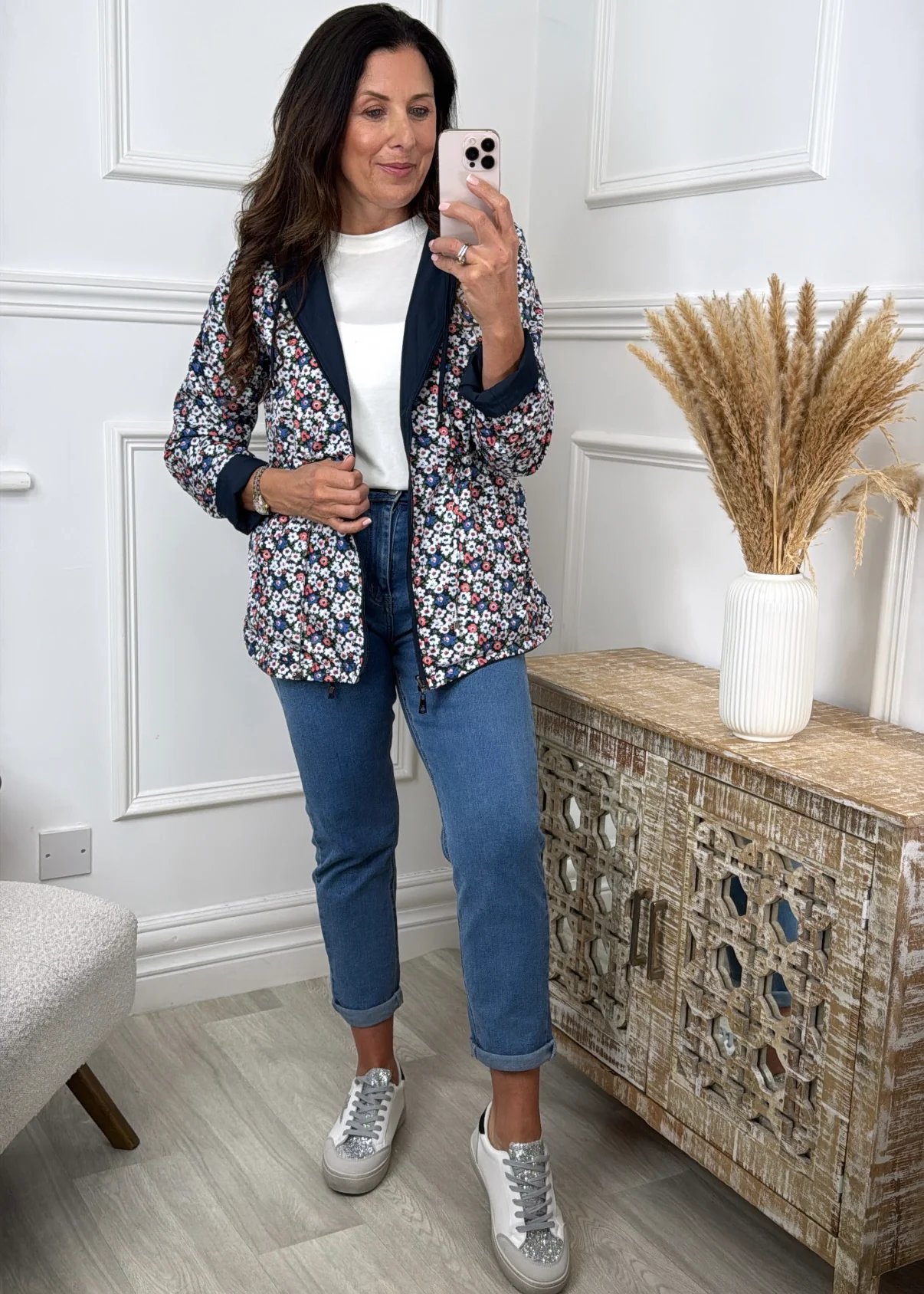Dolores Navy Reversible Rain Jacket - Image 7