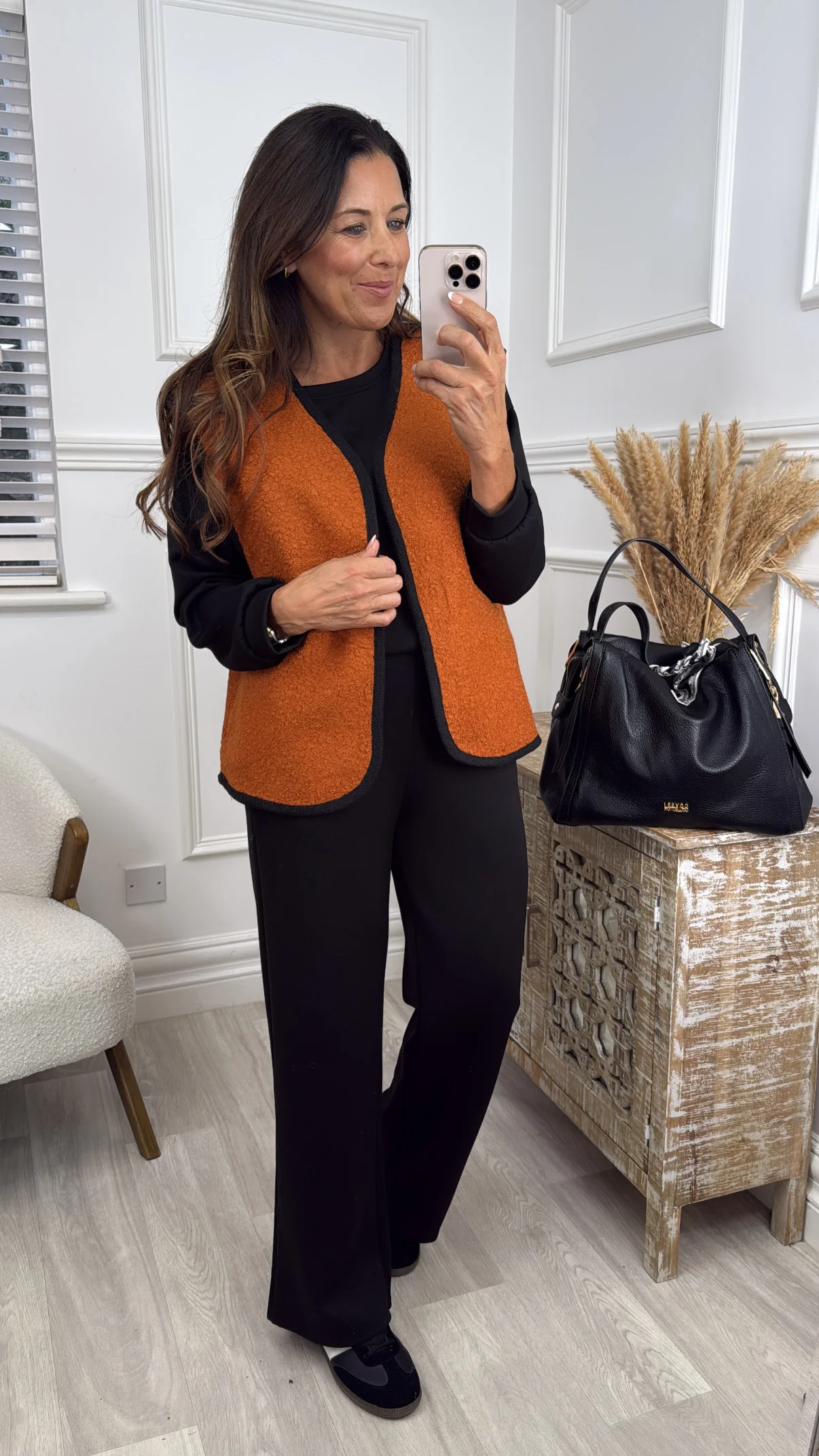 Eilis Terracotta Piping Detail Vest - Image 4