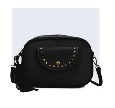 Eithne Black Suede Shoulder Bag - Image 2