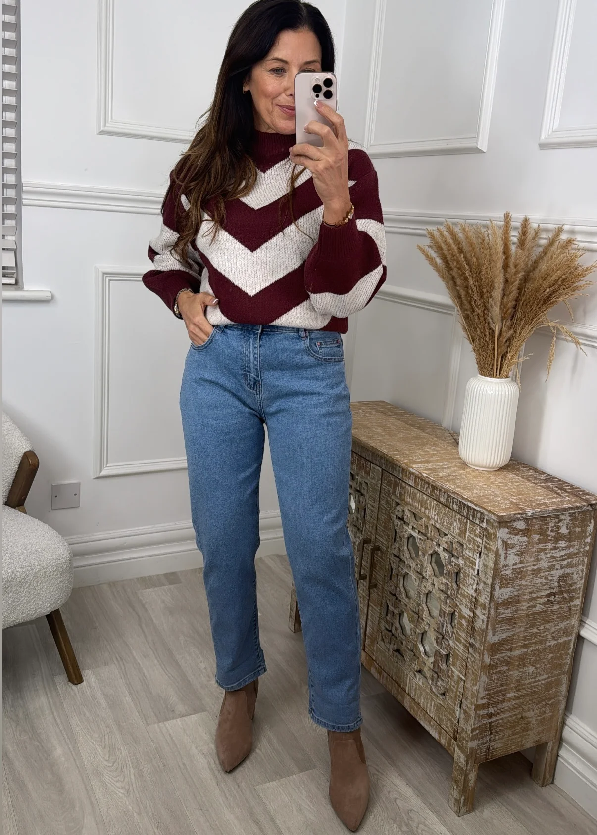 Eliza Blue High Waist Mom Jeans - Image 5