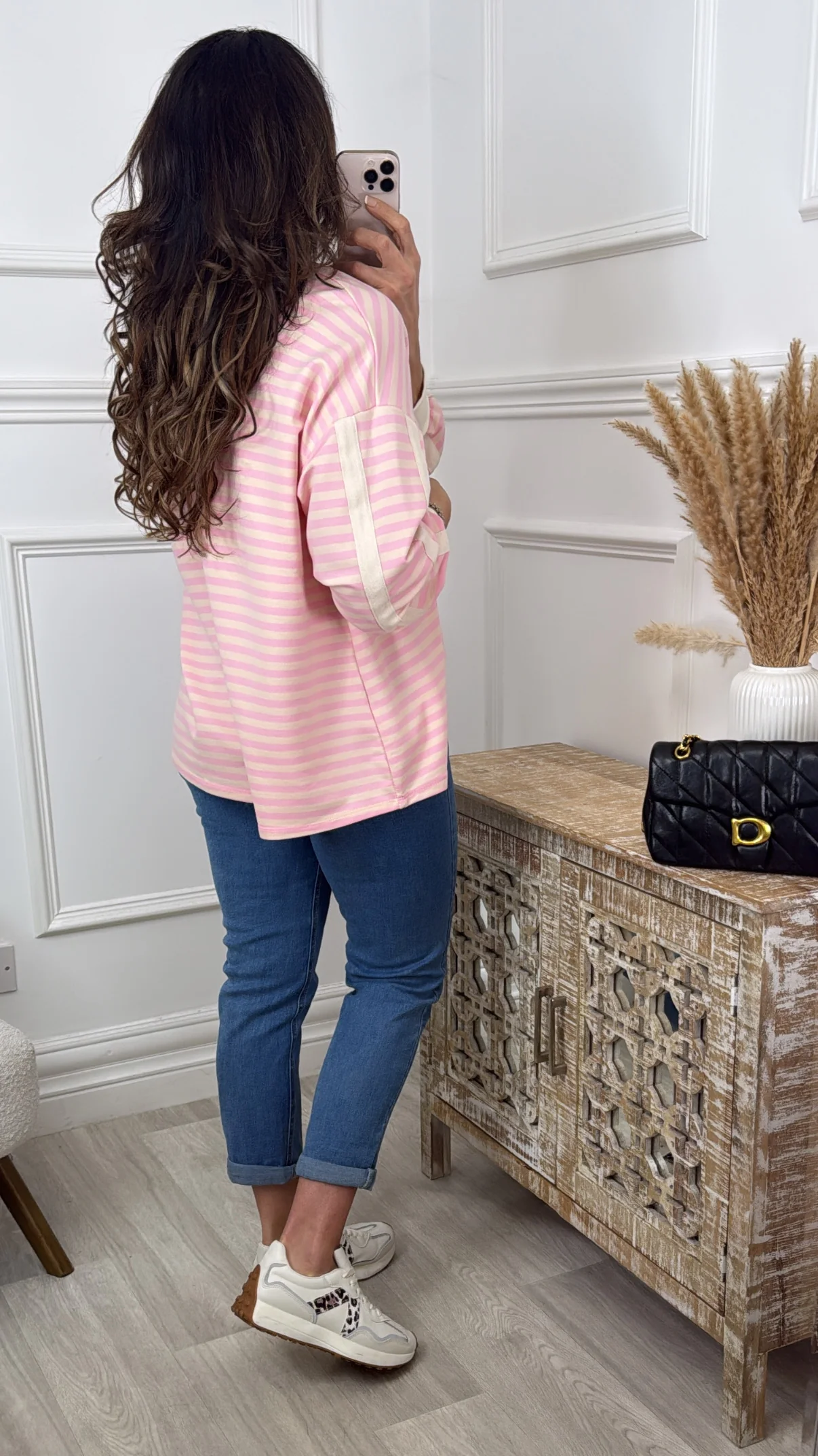Elsa Pink And Cream Stripe Top - Image 3