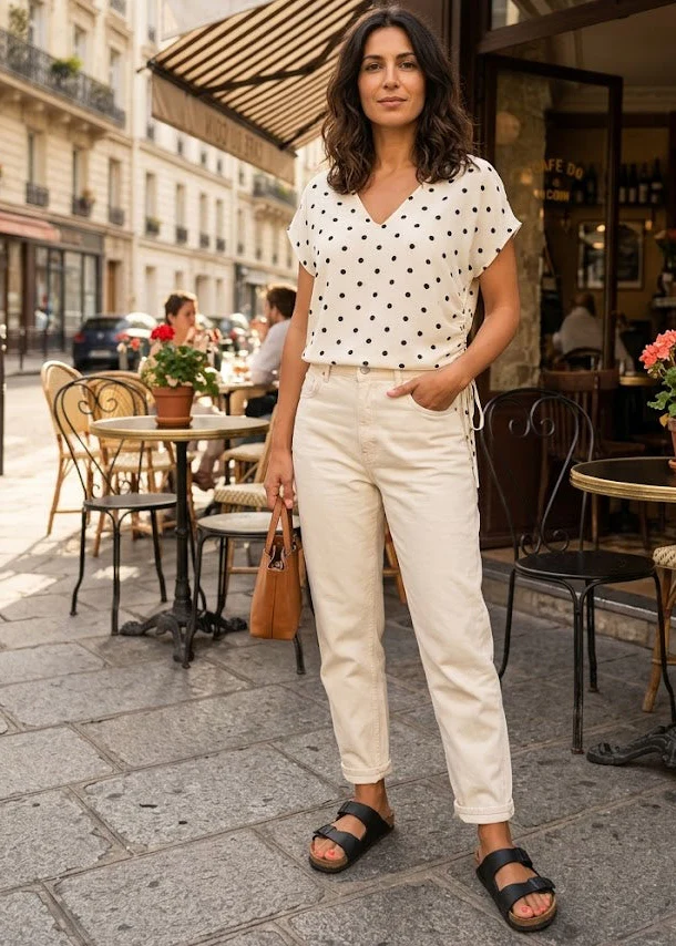 Emilia Vanilla Polka Dot Blouse - Image 5