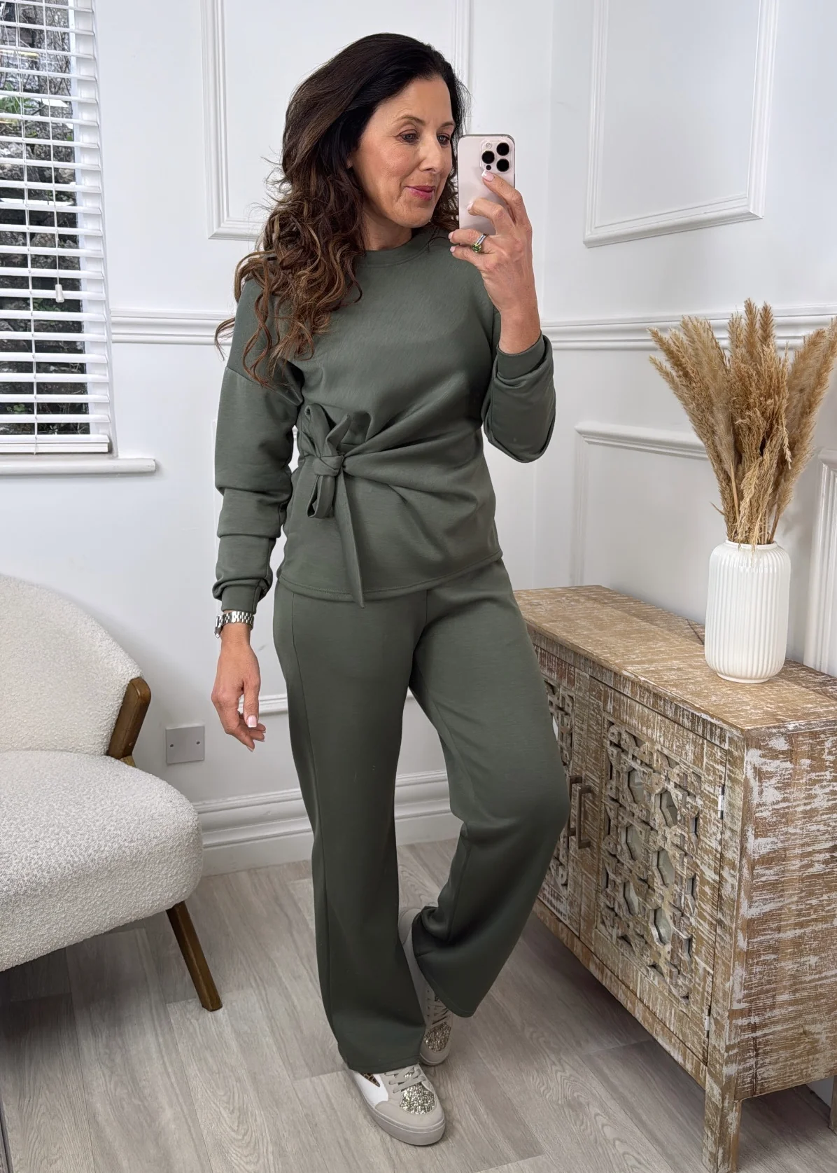 Erin Khaki Side Knot Set