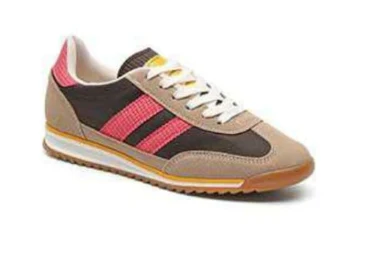 Fergy Rose Stripe Mocha Trainers - Image 3