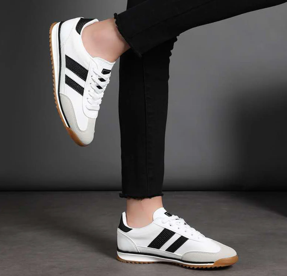 Fergy White Lace Up Trainers - Image 3