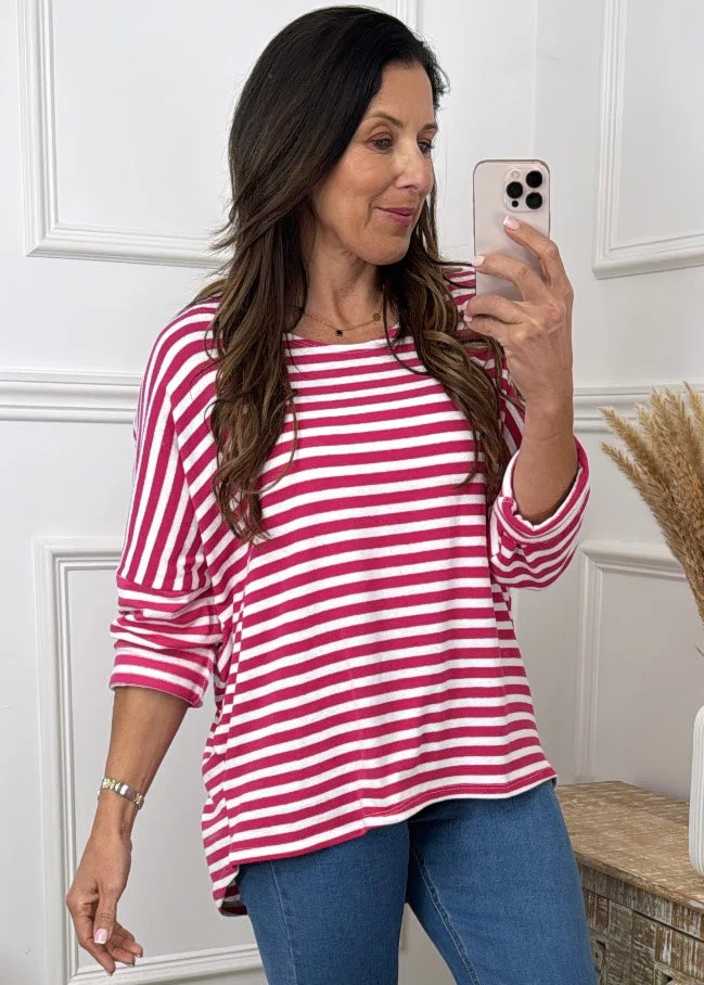 Francine Fuchsia Striped Top