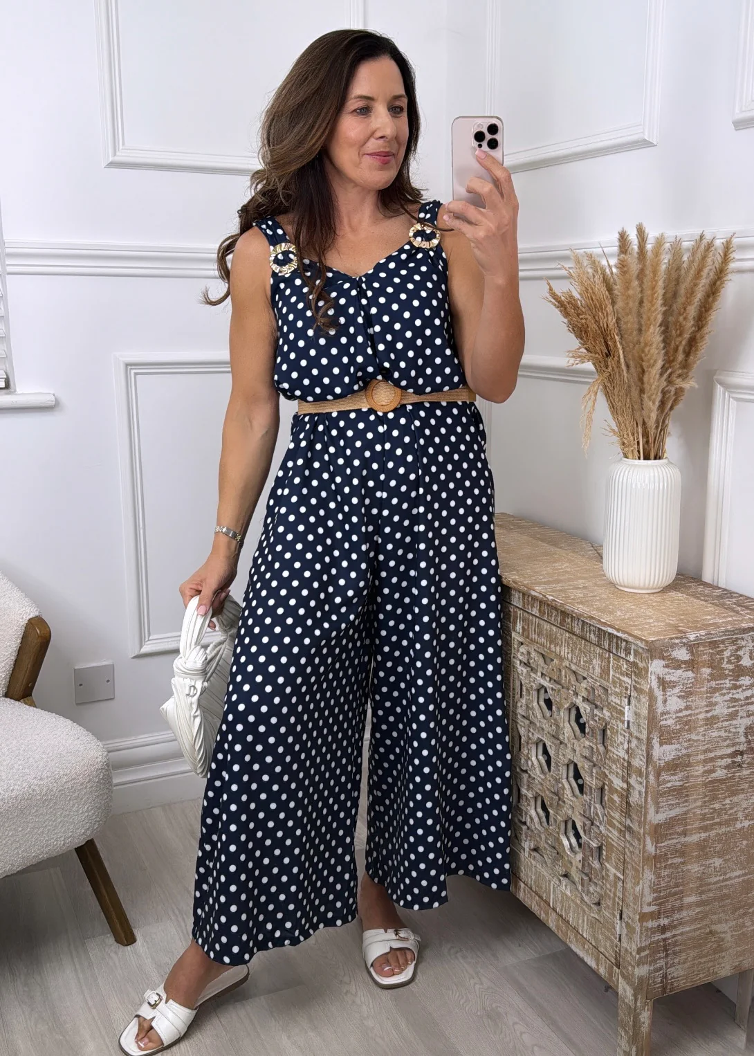 Goldie Navy Polka Dot Jumpsuit
