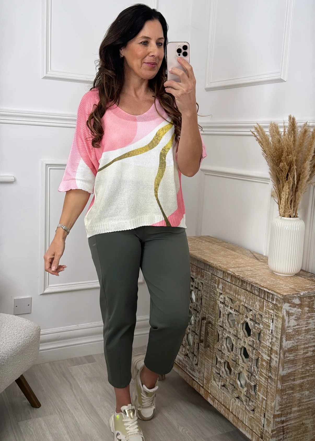 Harper Pink Gold Detail Top - Image 3