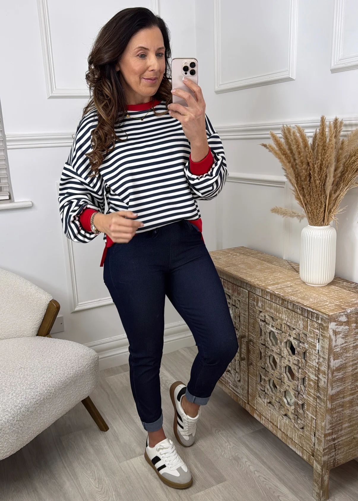Harriet Navy Denim Look Chinos - Image 4