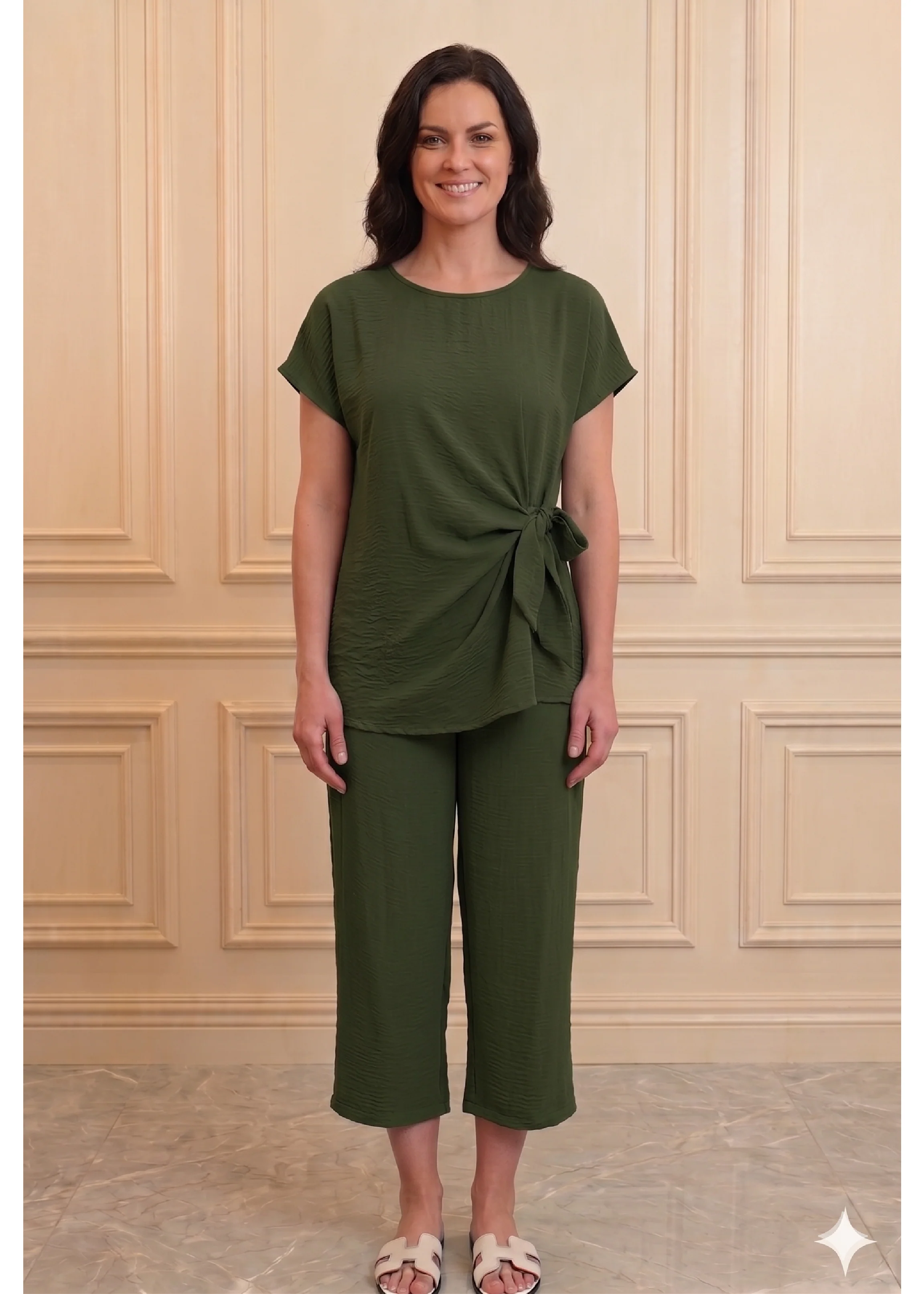 Hilary Khaki Side Knot Set - Image 3