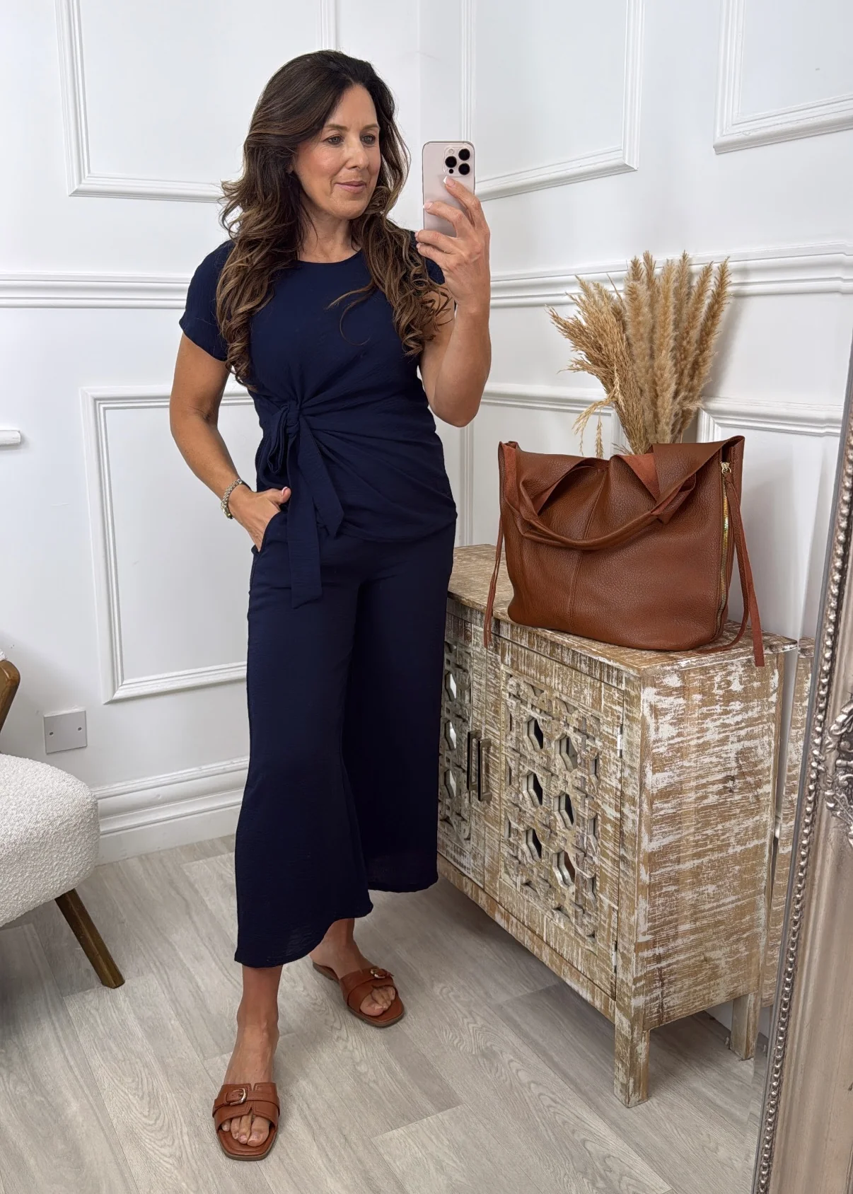 Hilary Navy Side Knot Set - Image 2