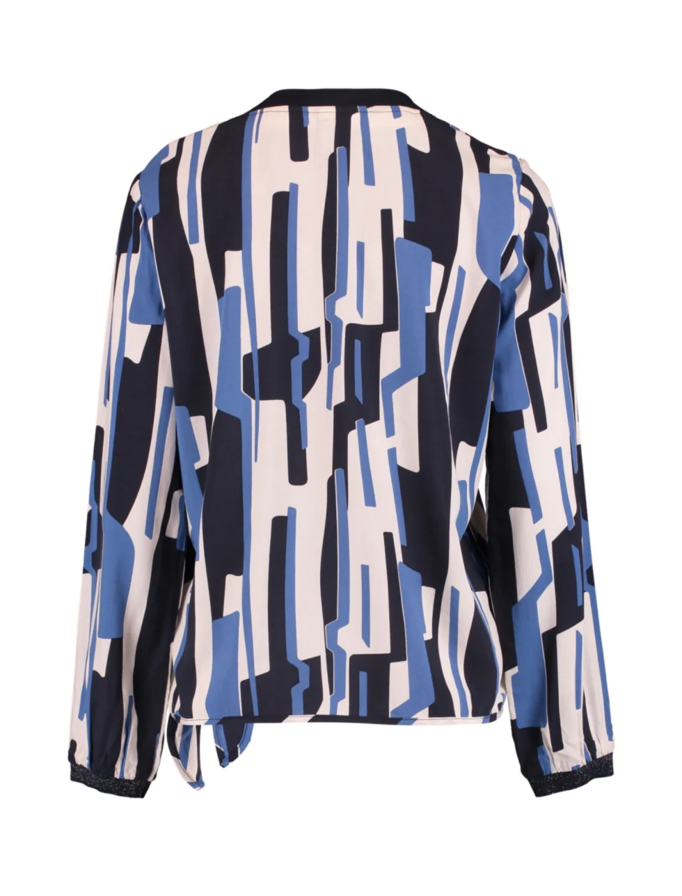 Isabella Navy Blue Patterned Blouse - Image 8