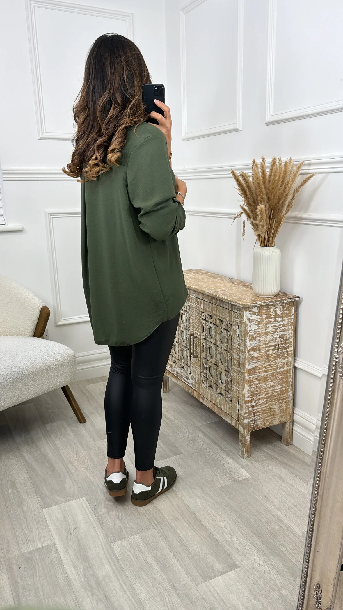 Jocasta Khaki Zip Detail Top - Image 5