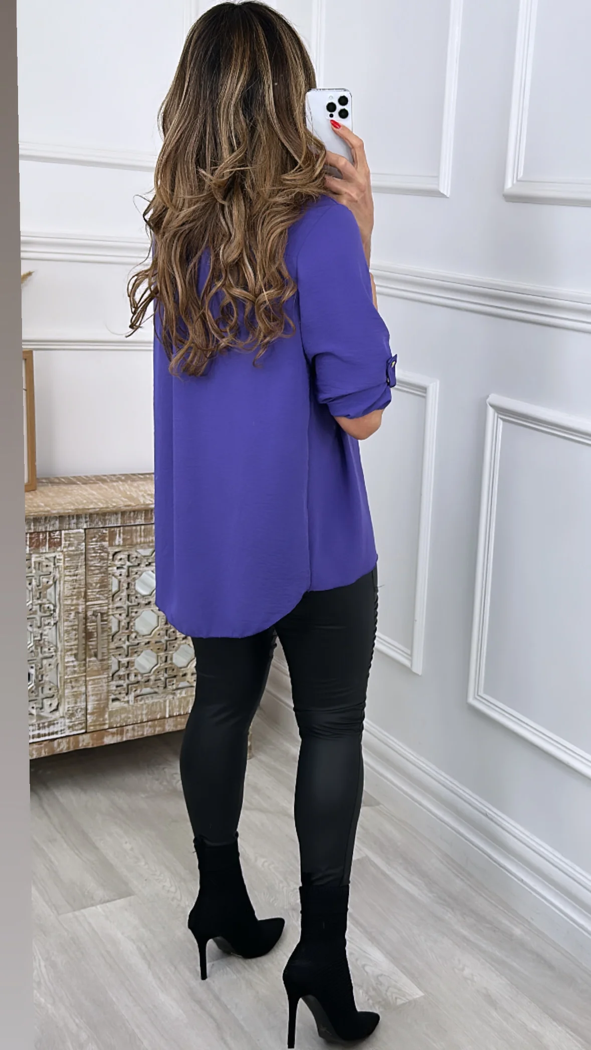Jocasta Purple Zip Detail Top - Image 4