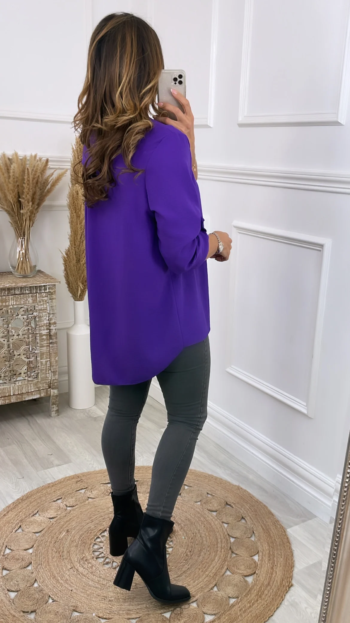 Jocasta Purple Zip Detail Top - Image 5
