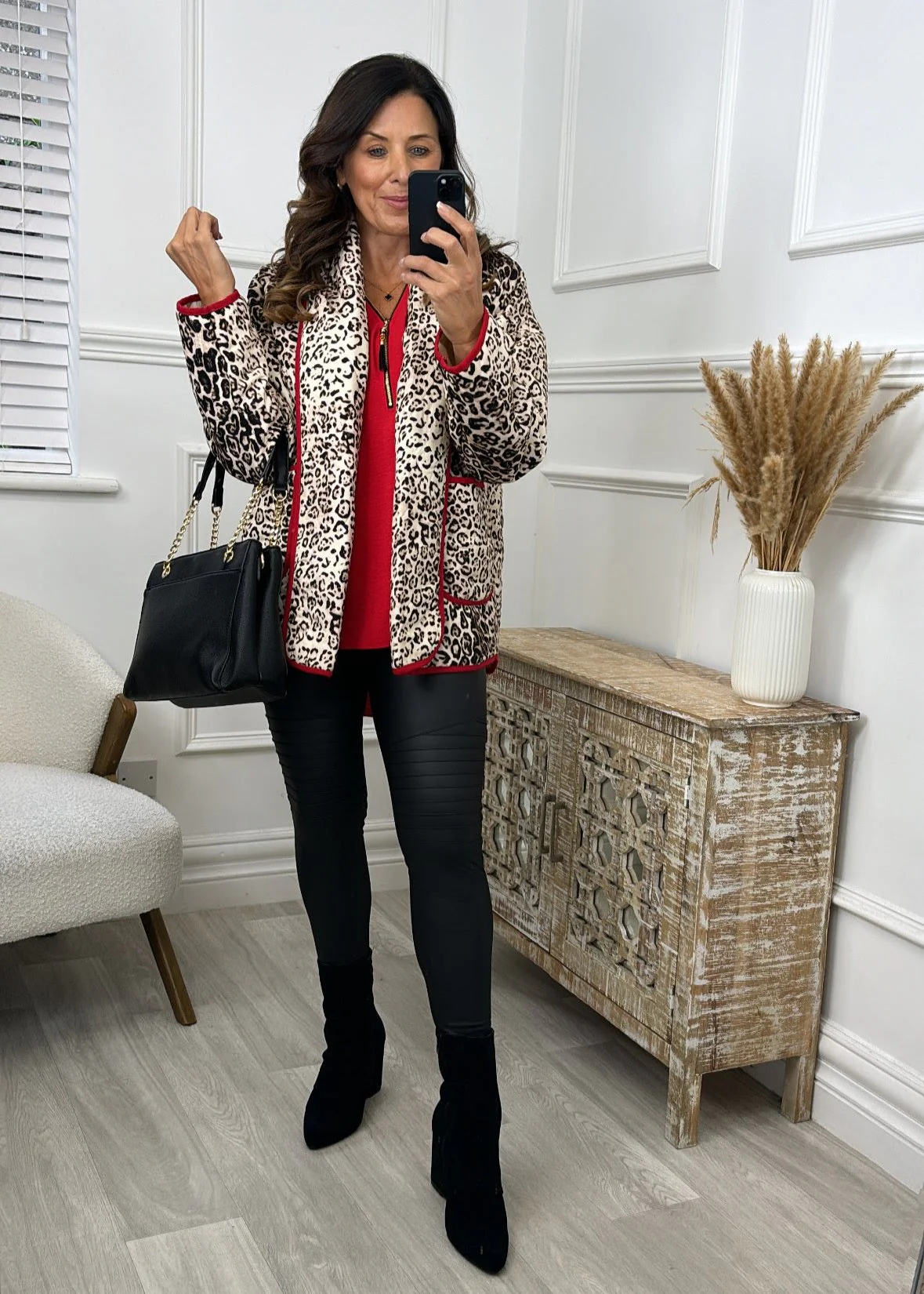 Jocasta Red Zip Detail Top - Image 4