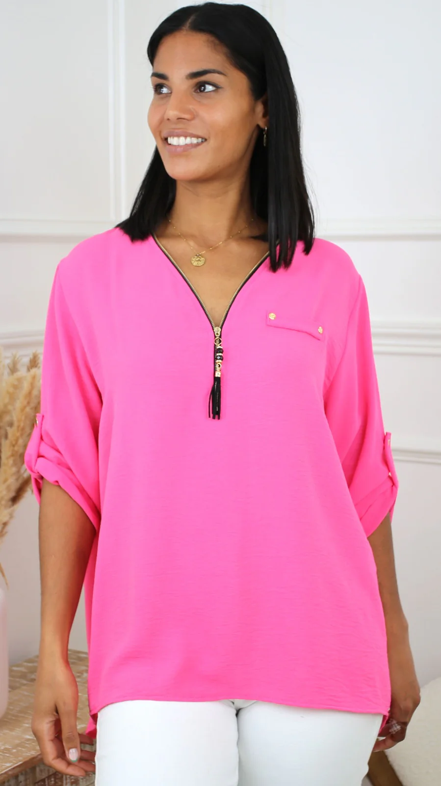 Jocasta Rose Zip Detail Top - Image 5