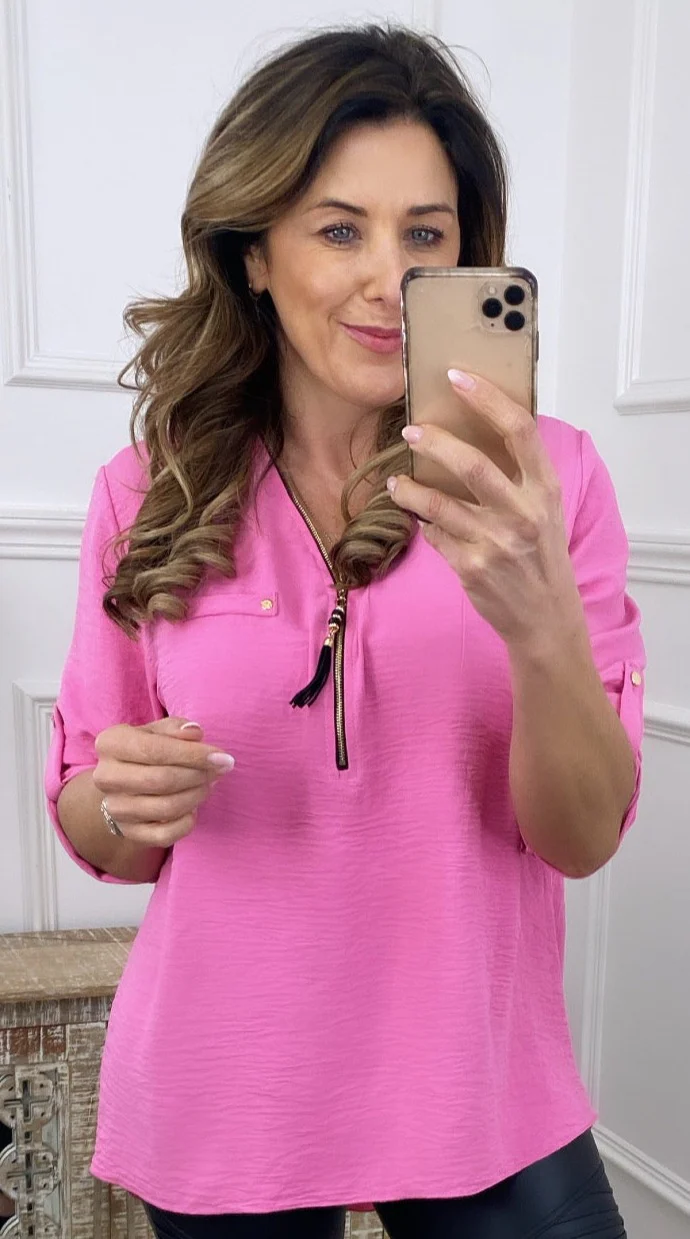 Jocasta Rose Zip Detail Top - Image 6