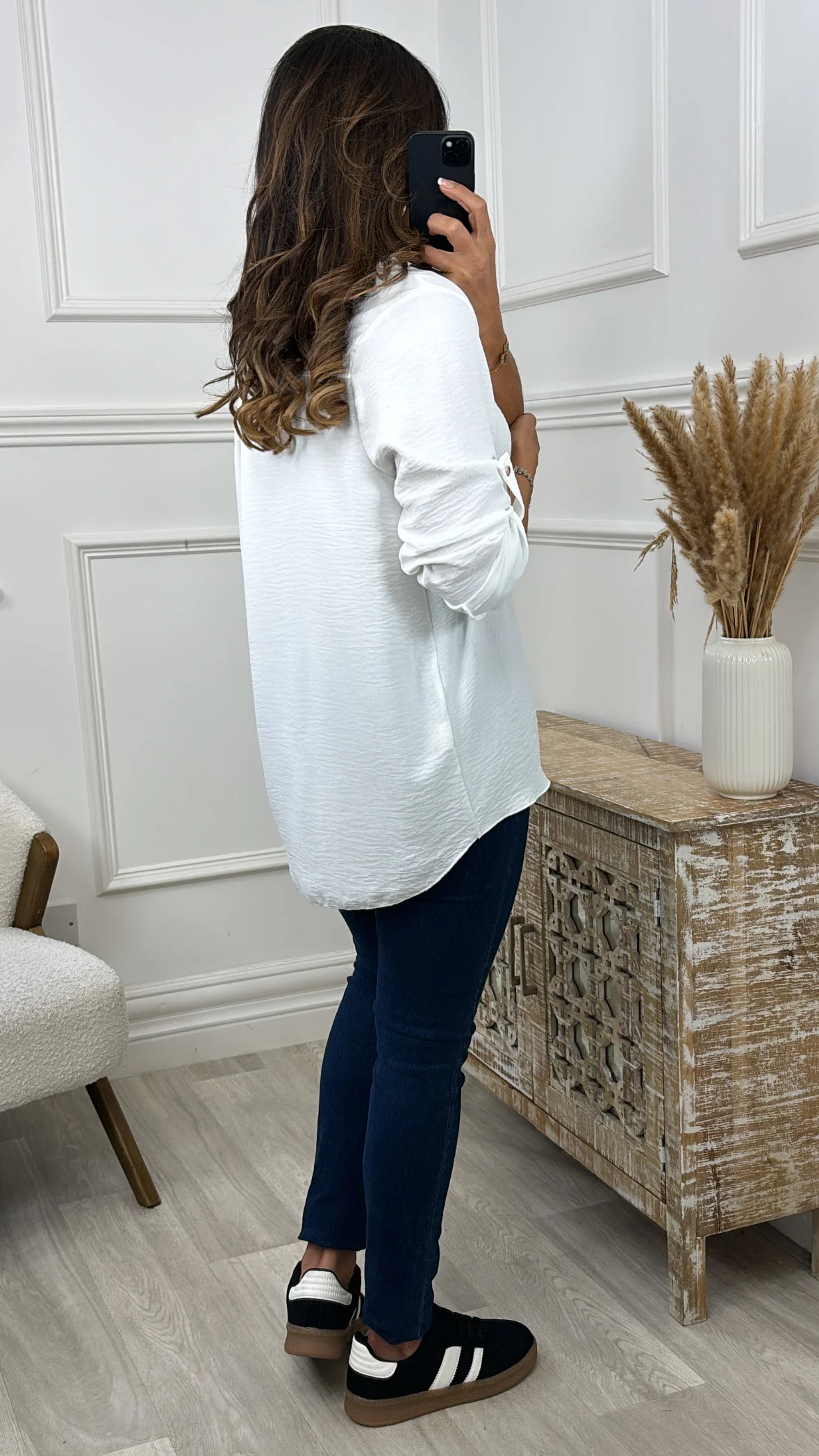 Jocasta White Zip Detail Top - Image 4