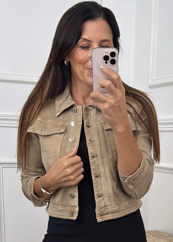 Kara Camel Denim Jacket - Image 4