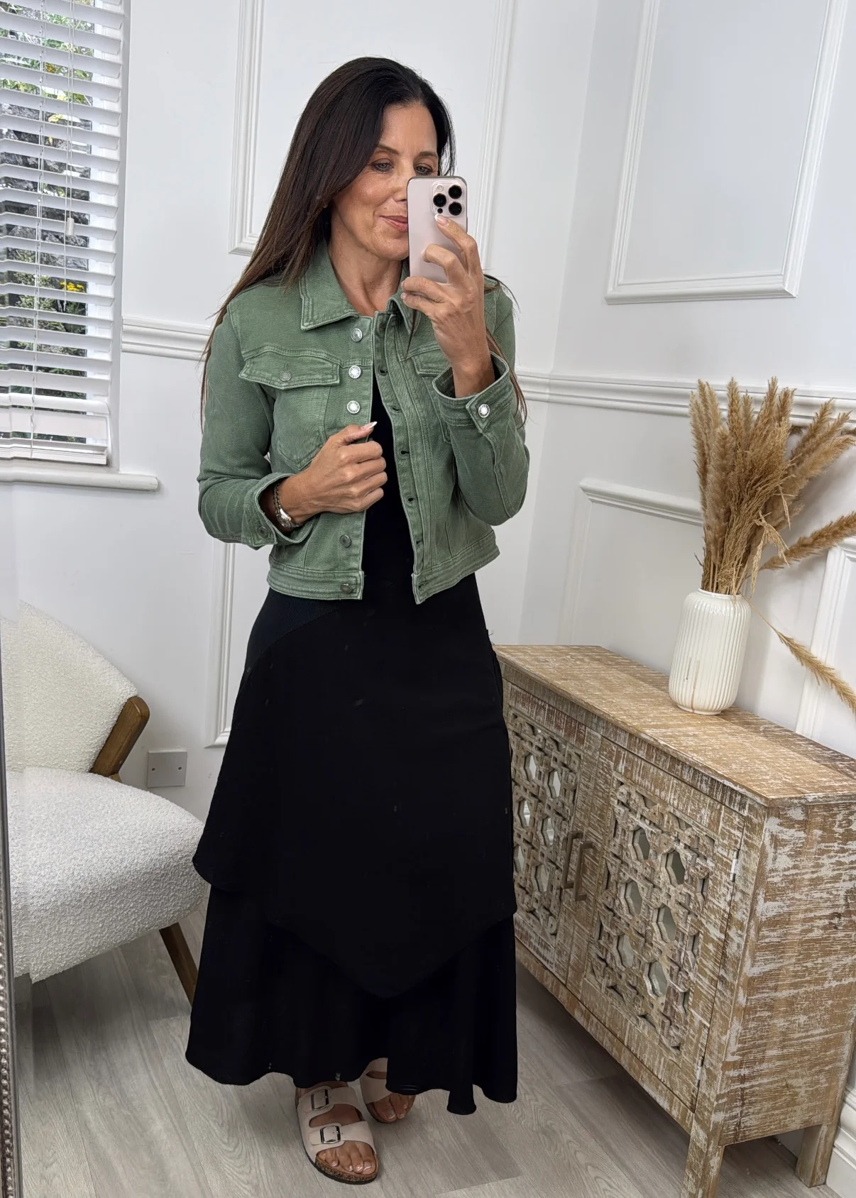 Kara Khaki Denim Jacket - Image 4