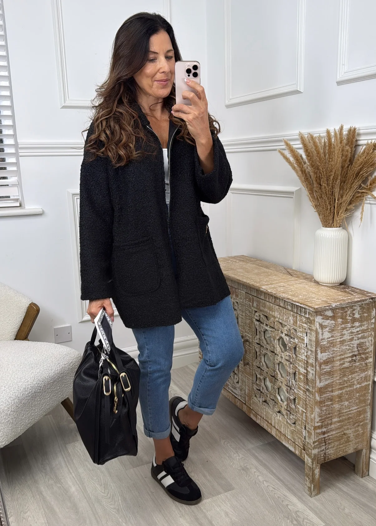 Kylie Black Hooded Coatigan - Image 5