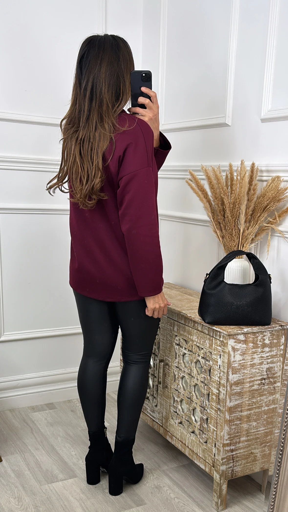 Laure Wine Longline Necklace Top - Image 3