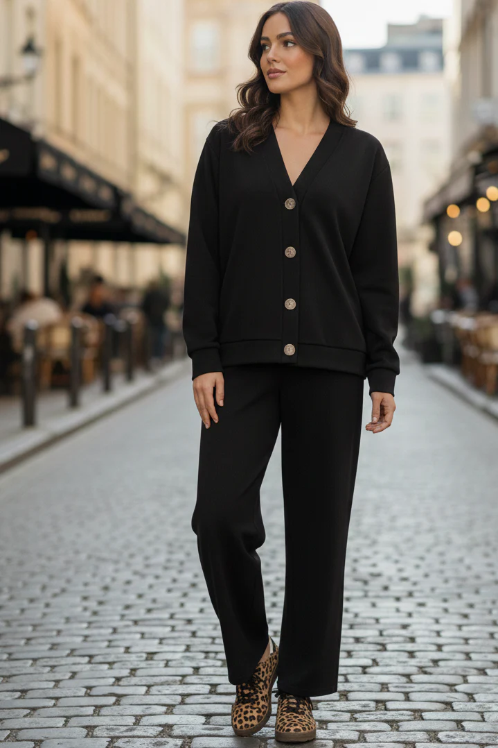 Lennox Black Cardigan Set - Image 3