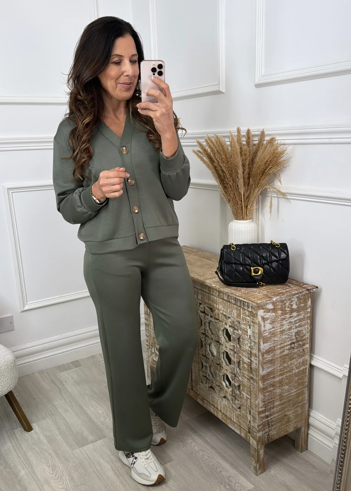Lennox Khaki Cardigan Set - Image 2