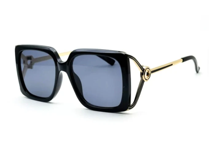 Libra Black Square Sunglasses - Image 2