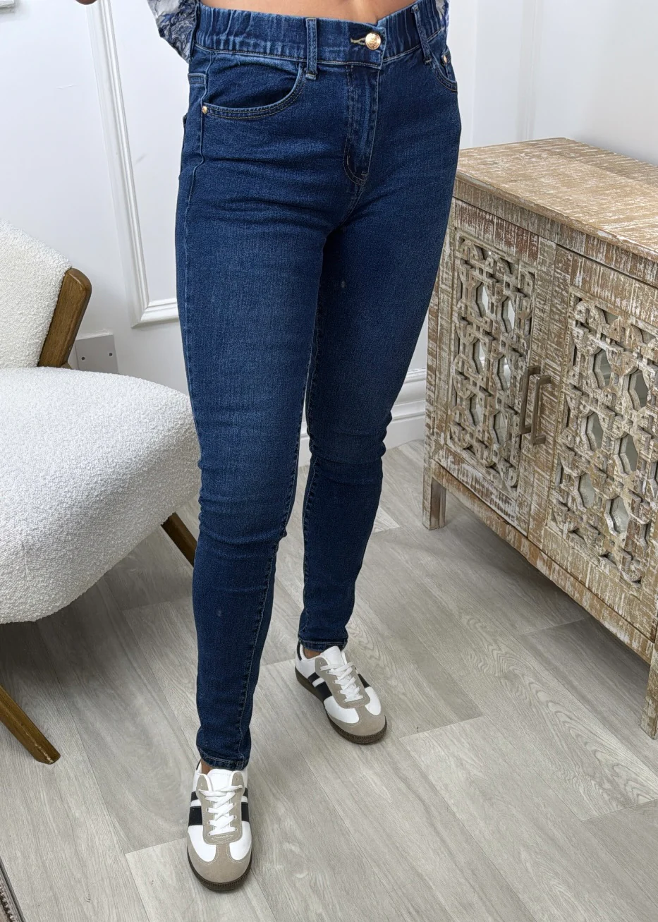 Lorna Blue High Waisted Skinny Jeans - Image 3