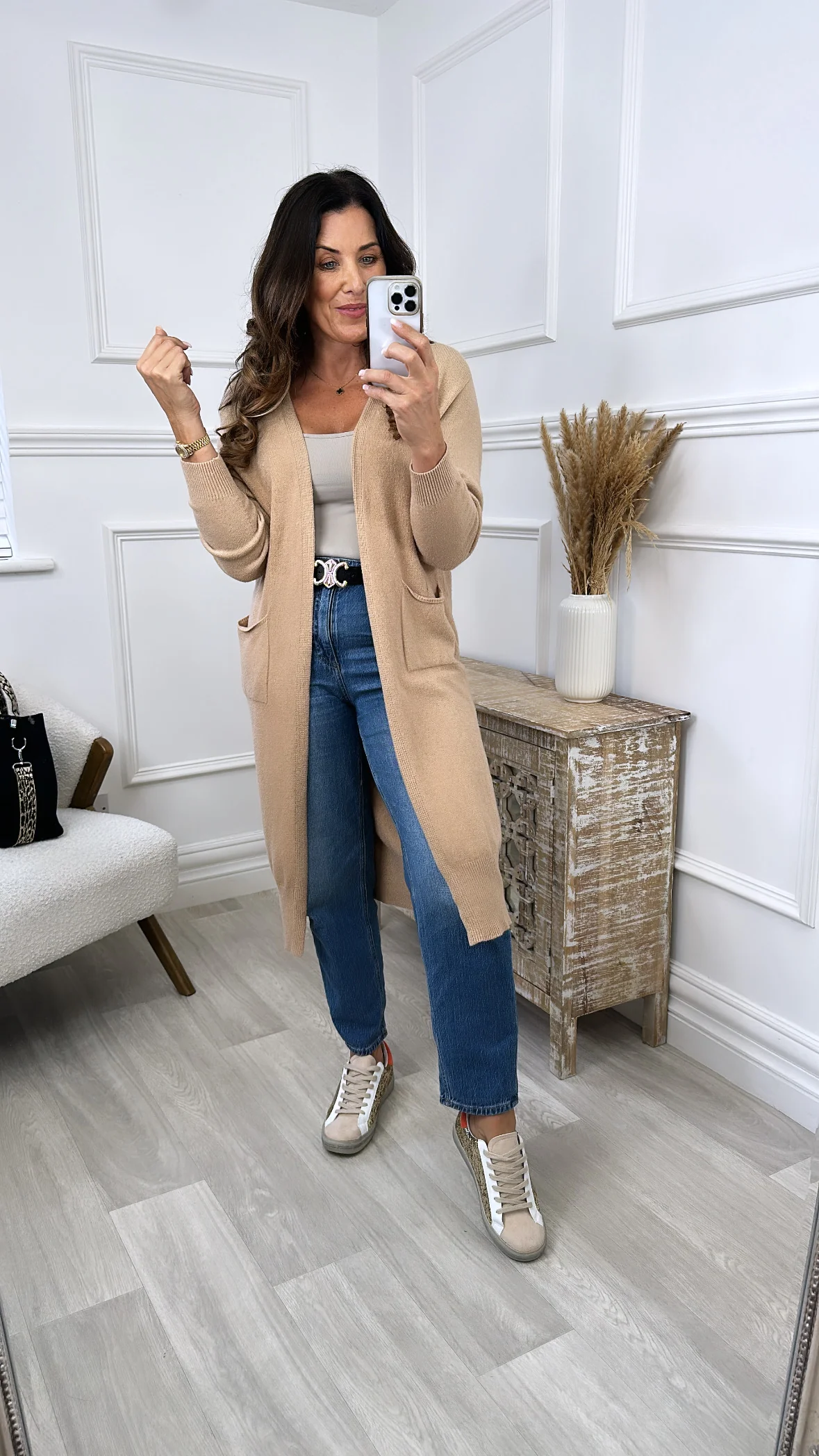 Louisa Camel Knit Cardigan - Image 4