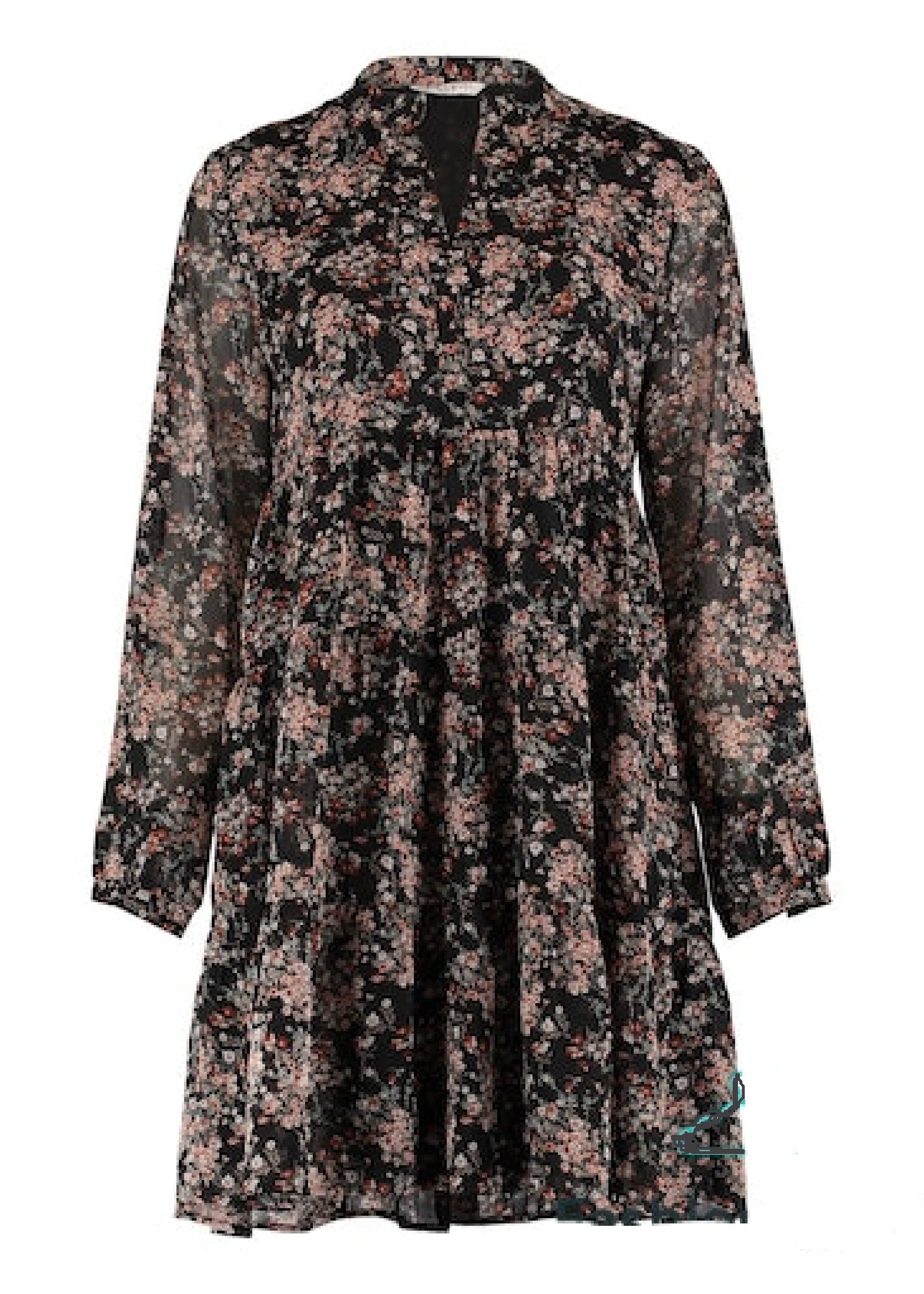 Madid Black Semi Sheer Layer Smock Dress - Image 4