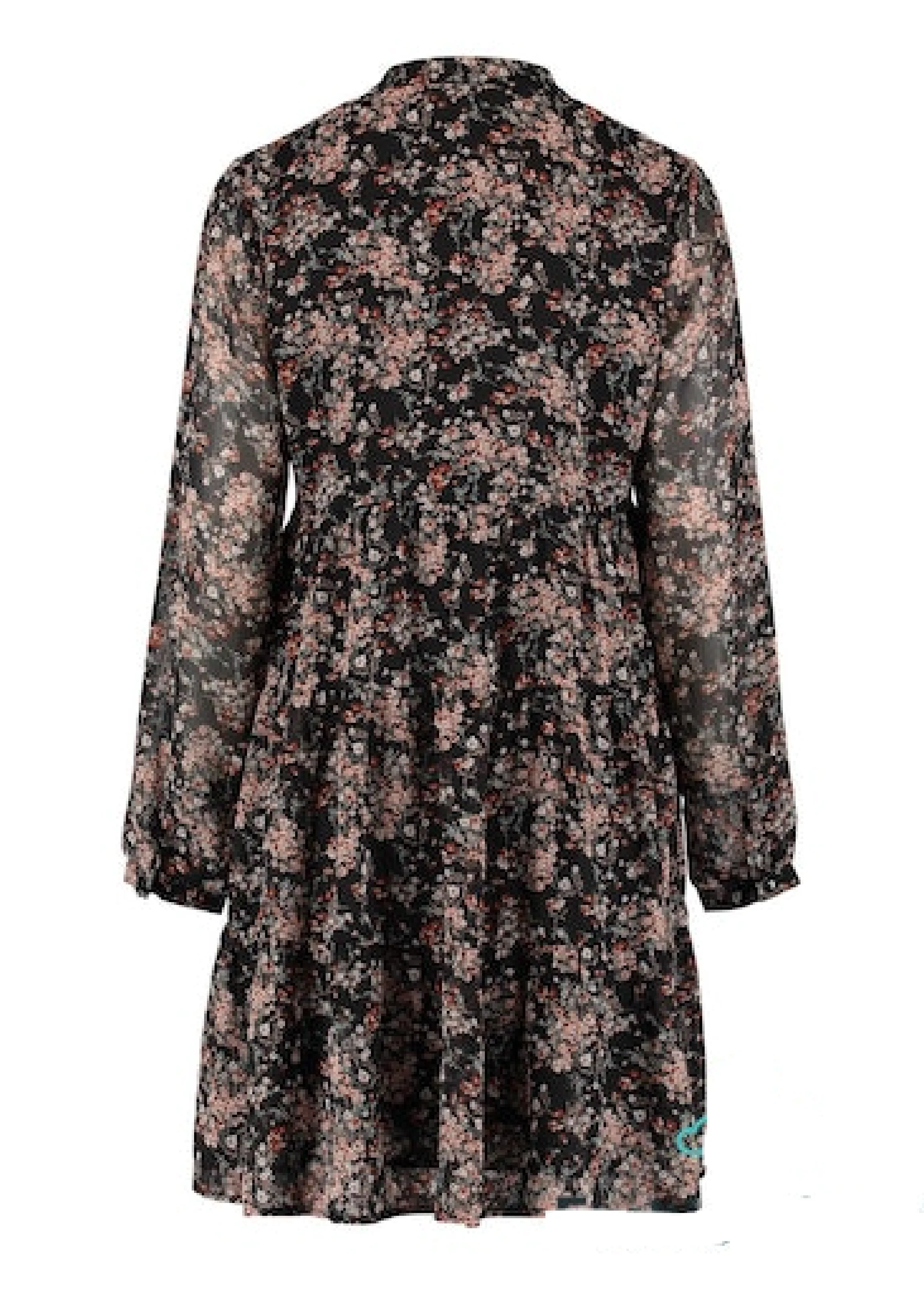 Madid Black Semi Sheer Layer Smock Dress - Image 5