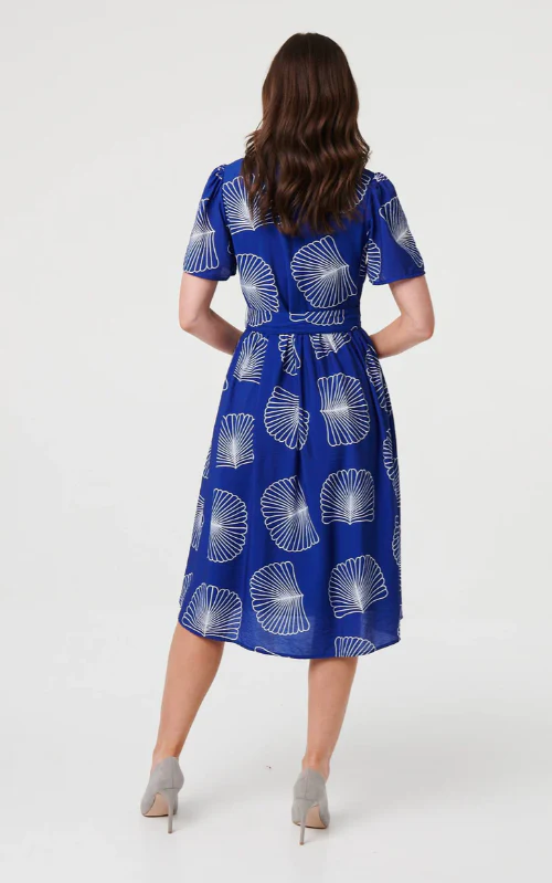 Maeve Blue Printed Midi Dress - Image 4