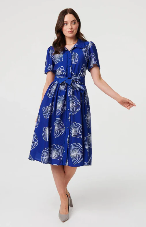 Maeve Blue Printed Midi Dress - Image 5
