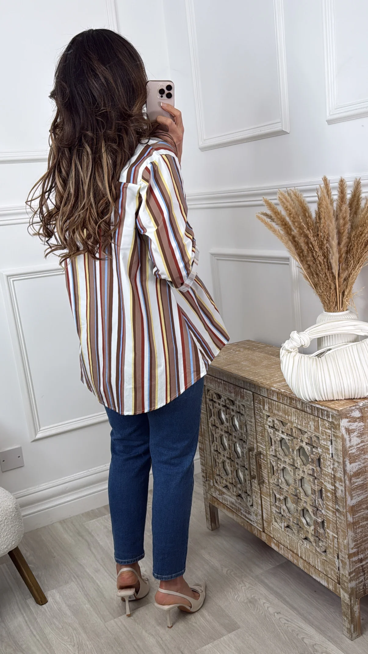 Maretta Brown Stripe Top - Image 3