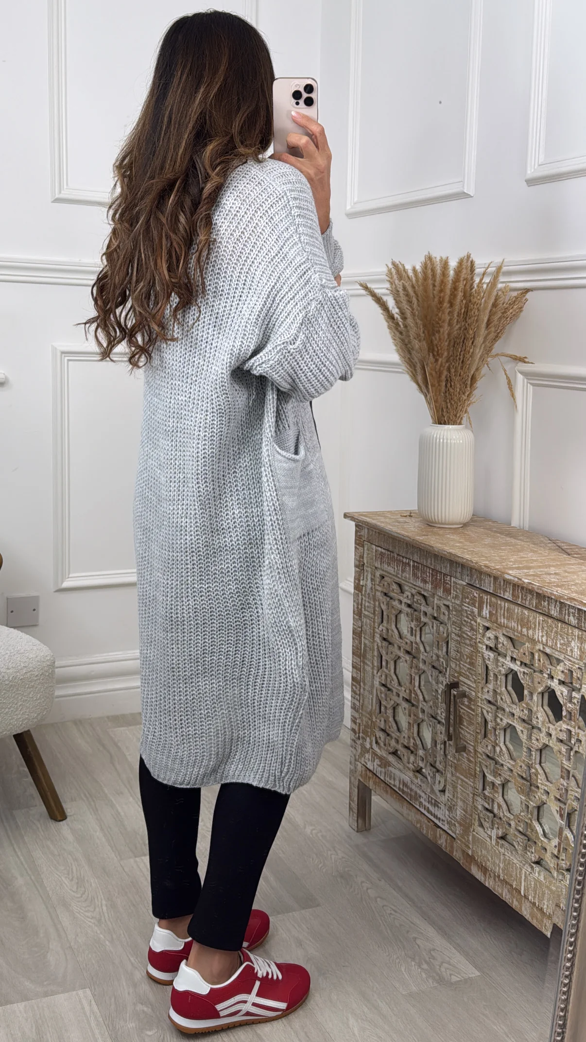 Margaret Grey Longline Cardigan - Image 2