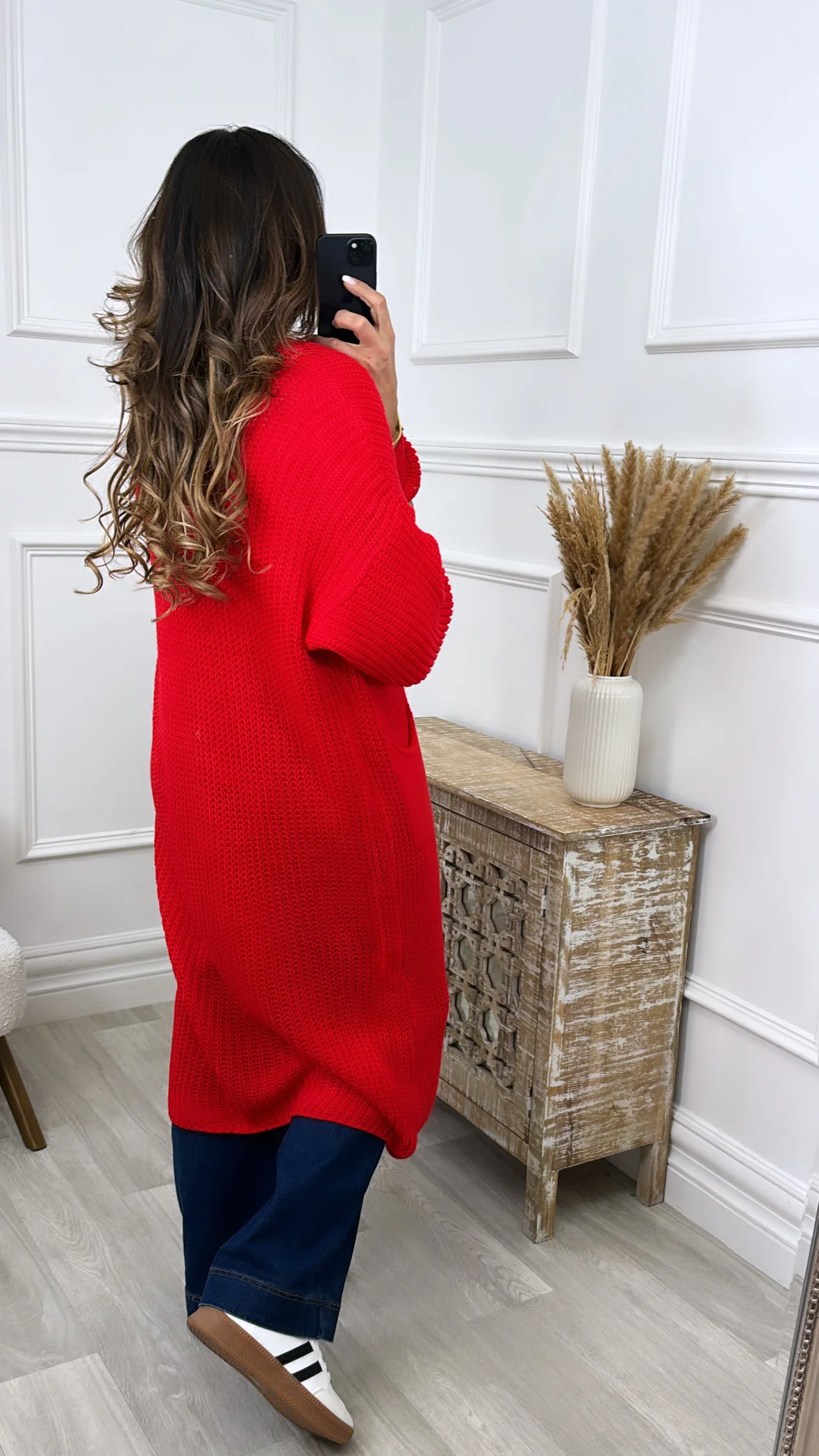 Margaret Red Longline Cardigan - Image 4