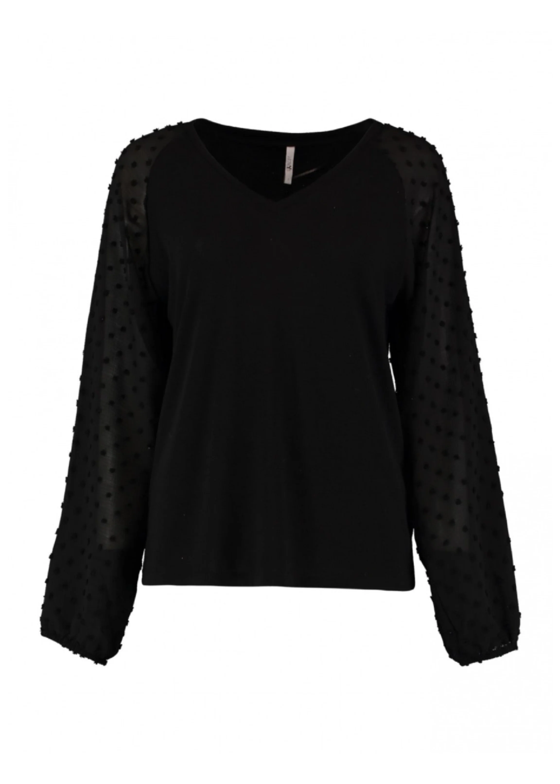Marlie Black Swiss Dot Sleeve Blouse - Image 8