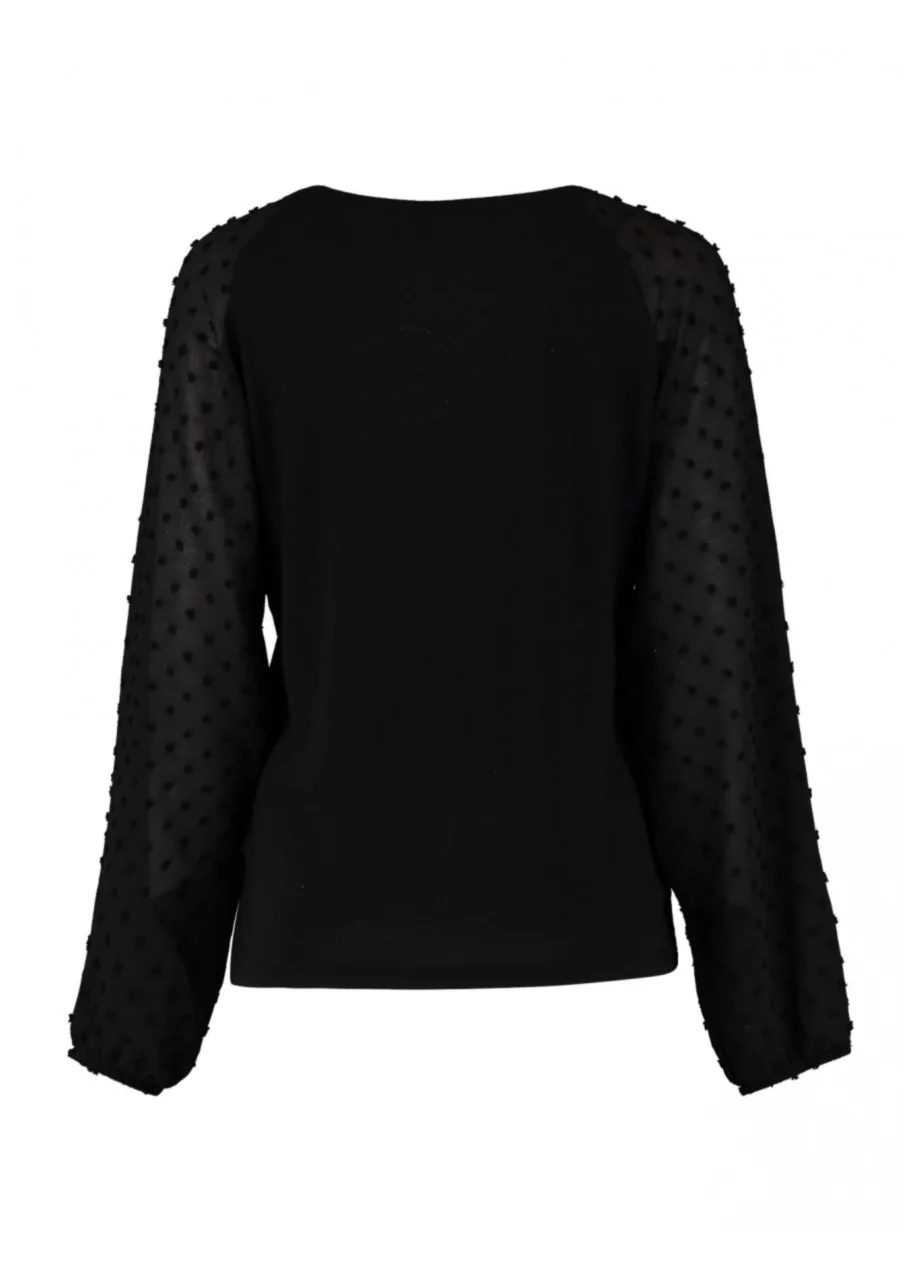 Marlie Black Swiss Dot Sleeve Blouse - Image 9