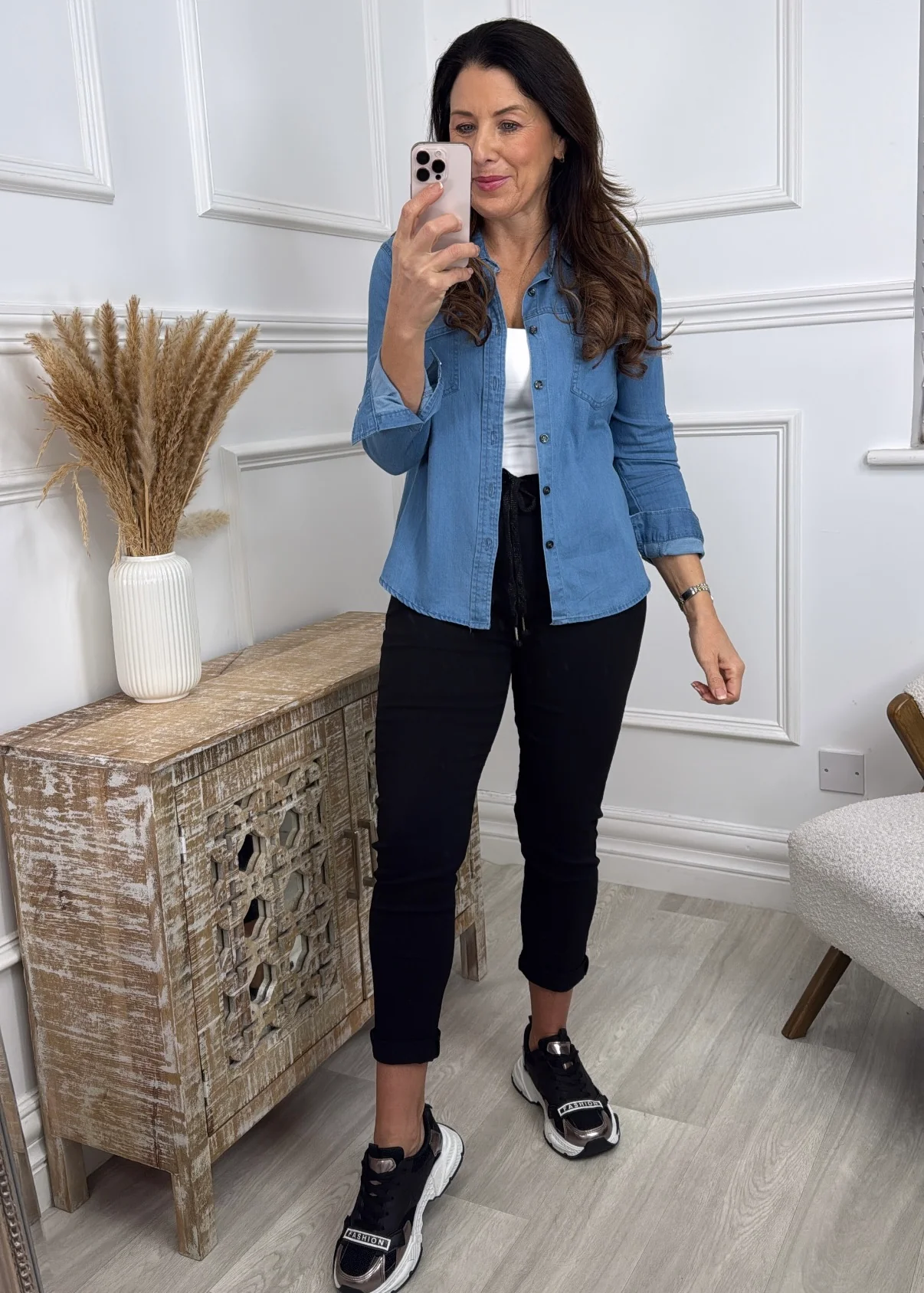 Massima Blue Denim Shirt - Image 3
