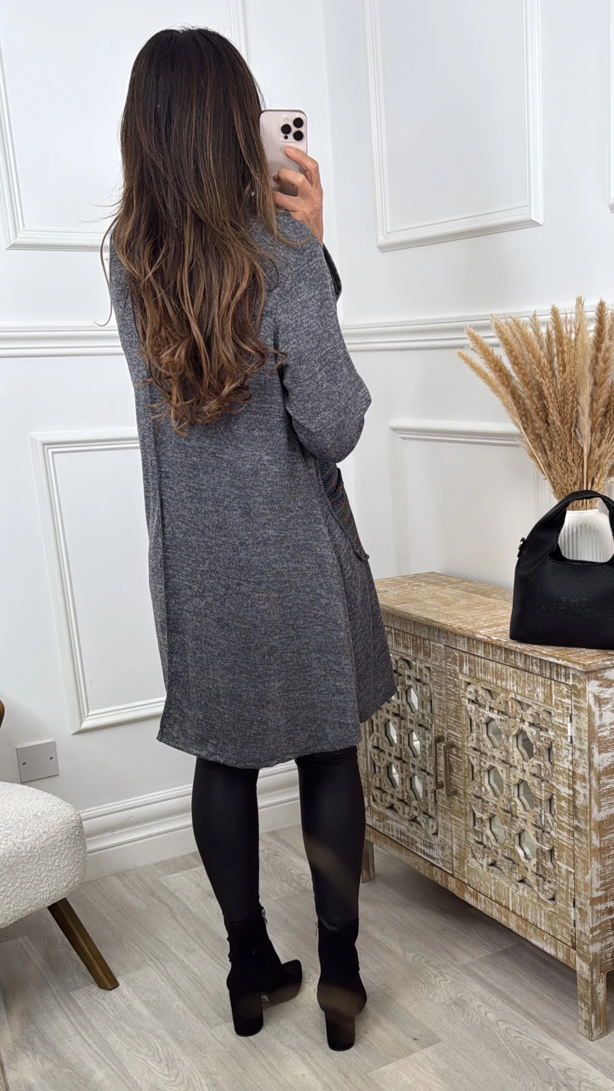 Meadow Grey Tunic With Scarf - Image 3