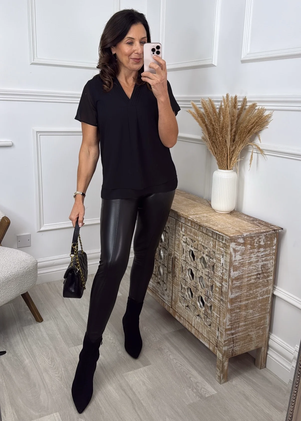 Merita Black Flowing Blouse - Image 4